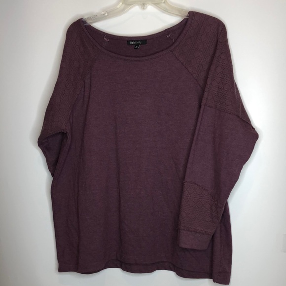 Relativity Stretch Purple Sweatshirt 1X PLUS SIZE - Picture 1 of 7